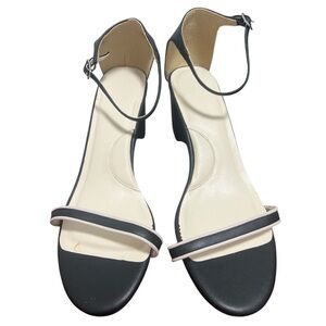 TAFFYSTEP Single Strap Ankle Slip‎ On Heels size 9 1/2 Open Toe Leather Sandals